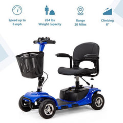 IMW101 Scooter de movilidad de 4 ruedas con cesta y batería de mayor duración
