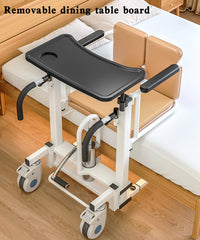 IM119 Patient Hydraulic Transferred Lift Wheelchair w/180 degrees Split Seat And Table