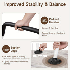 Toilet Safety Rails Non-Slip Base for Bathroom Stability