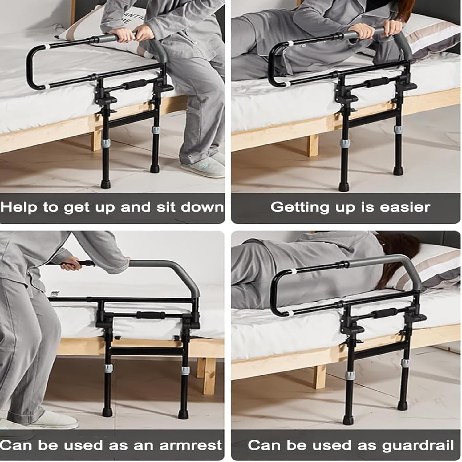Foldable Bed Assist Rail Heavy Duty Bed Grab Bar for Fall Prevention