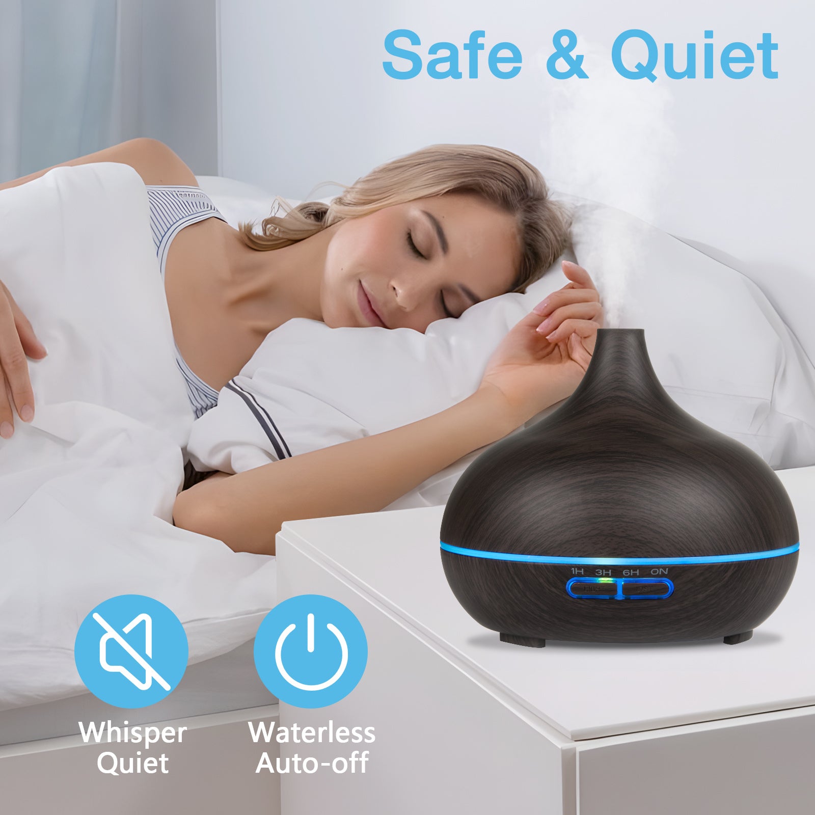 550ML Large Capacity Diffuser Essential Oil Diffuser with 12 Bottles of Essential Oils