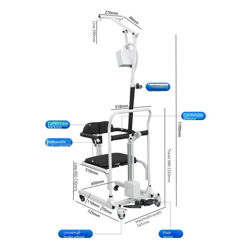 IM118 Transfer Lift Wheelchair with Adjustable Body Sling