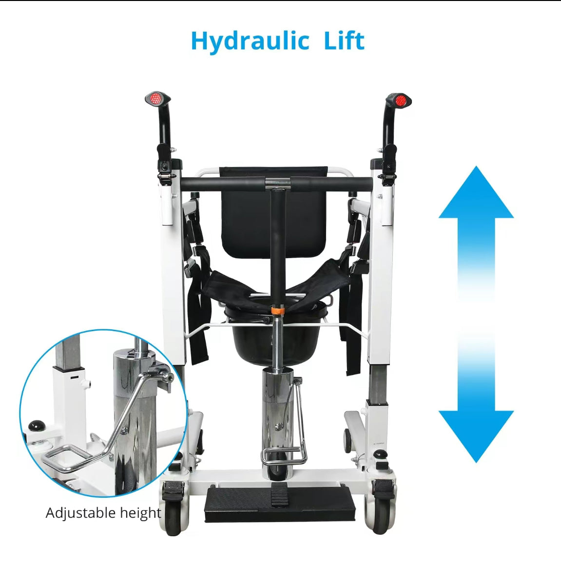 IM123 Hydraulic Patient Transfer Lift Chair With Backrest And Commode
