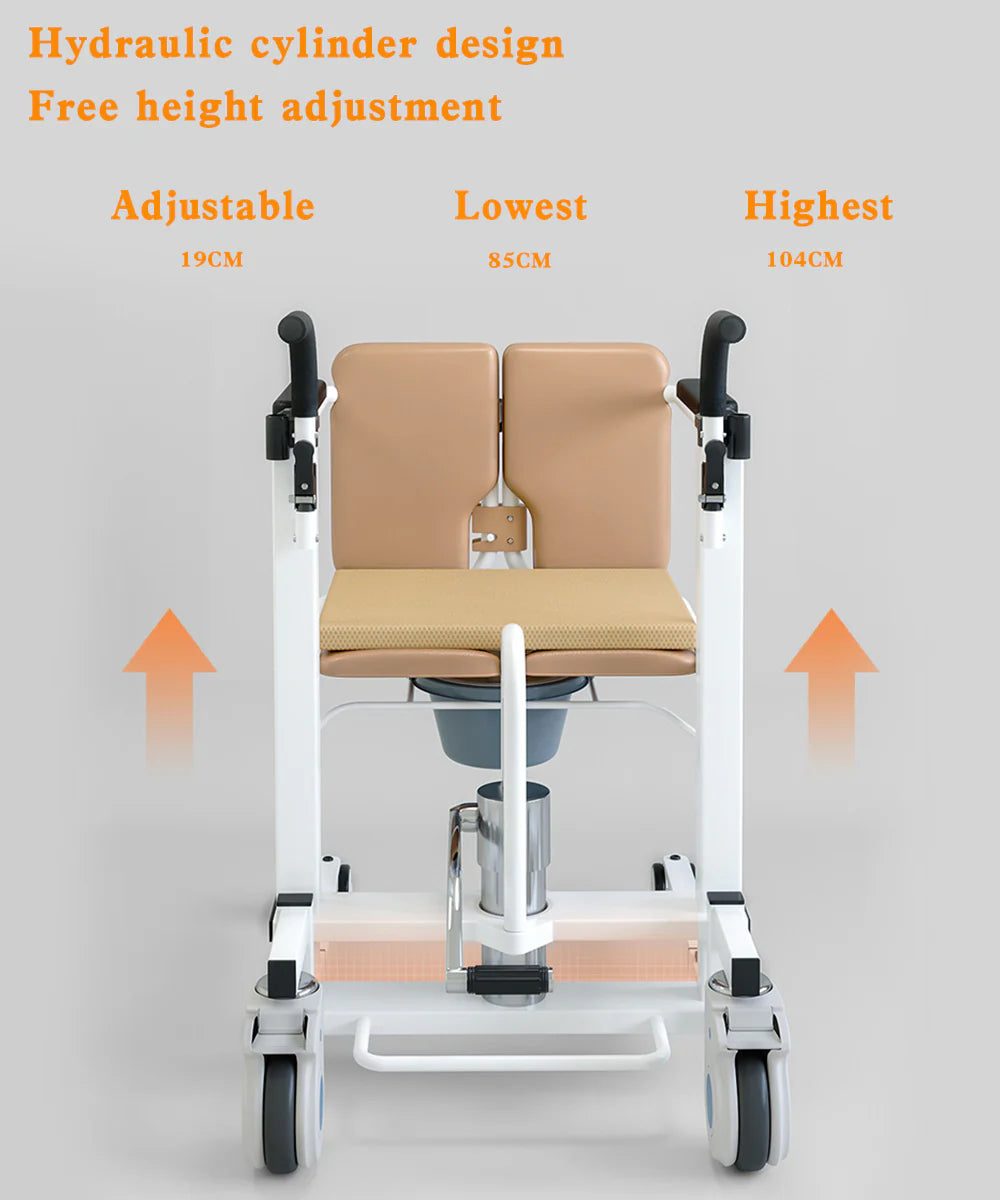 IM119 Patient Hydraulic Transferred Lift Wheelchair w/180 degrees Split Seat And Table