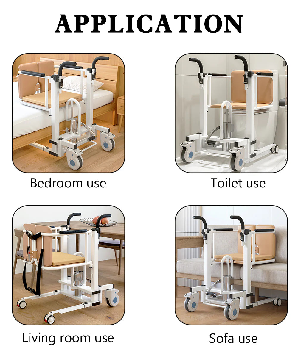 IM119 Patient Hydraulic Transferred Lift Wheelchair w/180 degrees Split Seat And Table