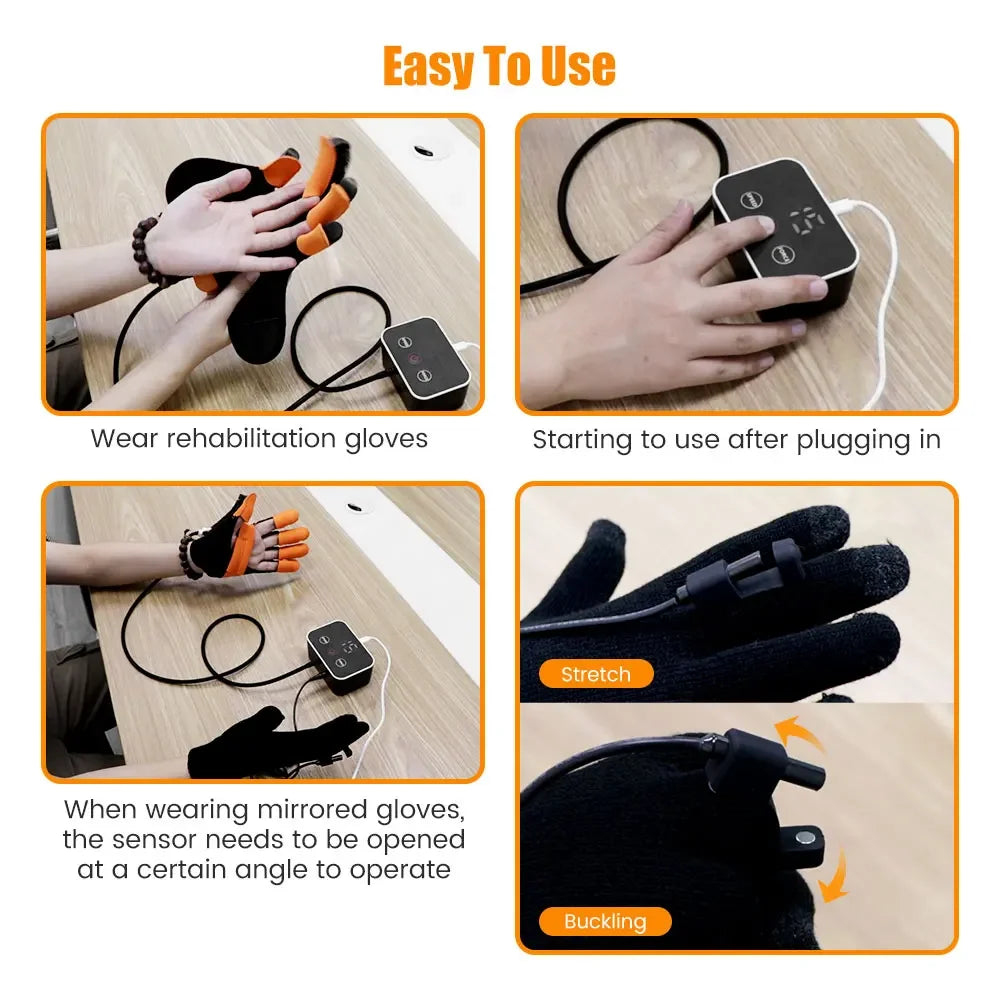 Orange Left & Right Hand Finger Rehabilitation Exerciser Robot