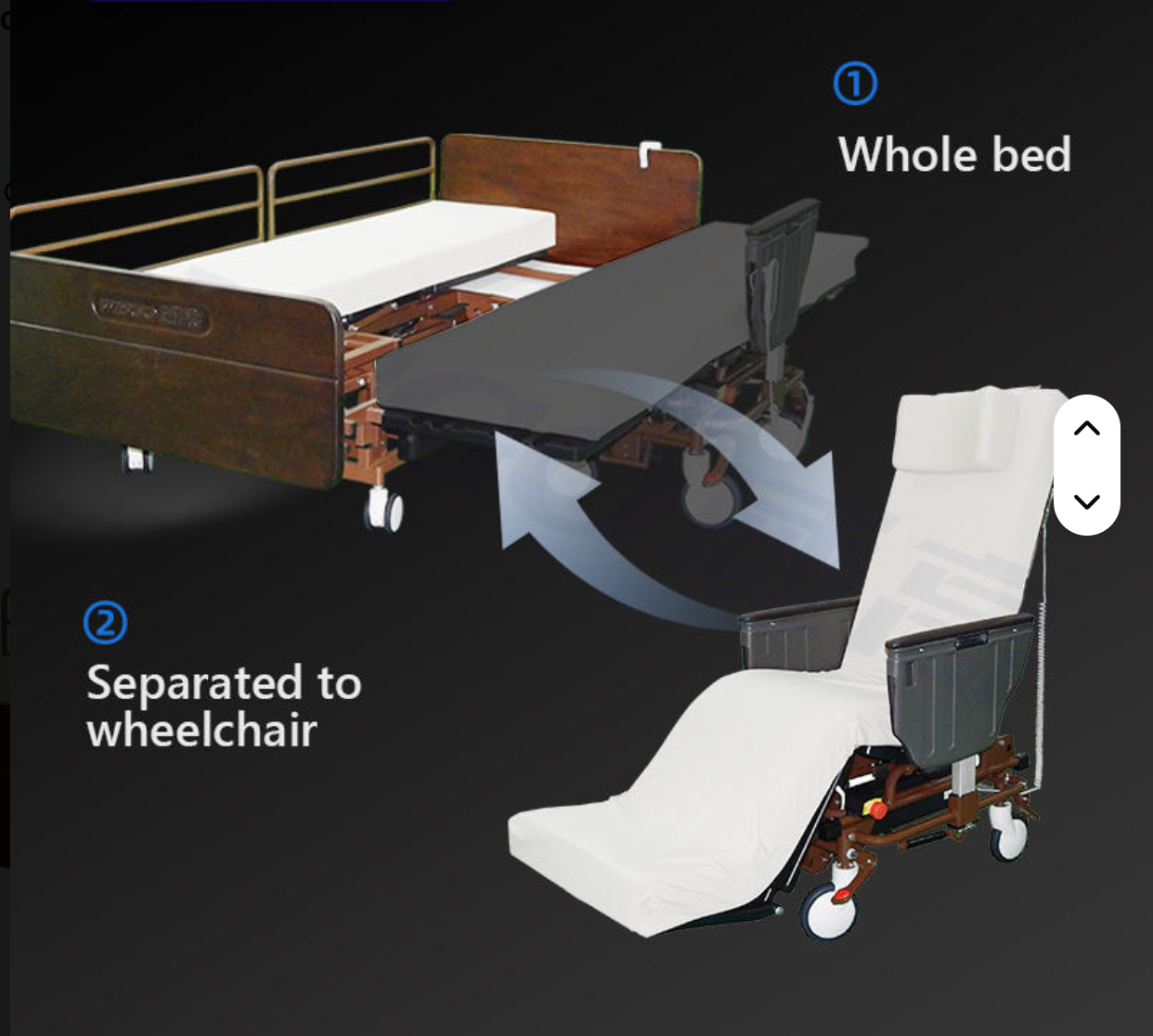 IM401 Wooden 4-Function Wheelchair Nursing Bed