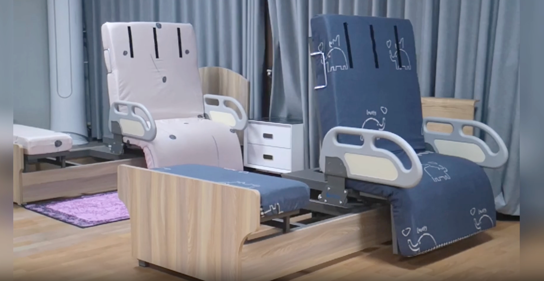 IM600 Rotating Care Bed Single Wood Frame