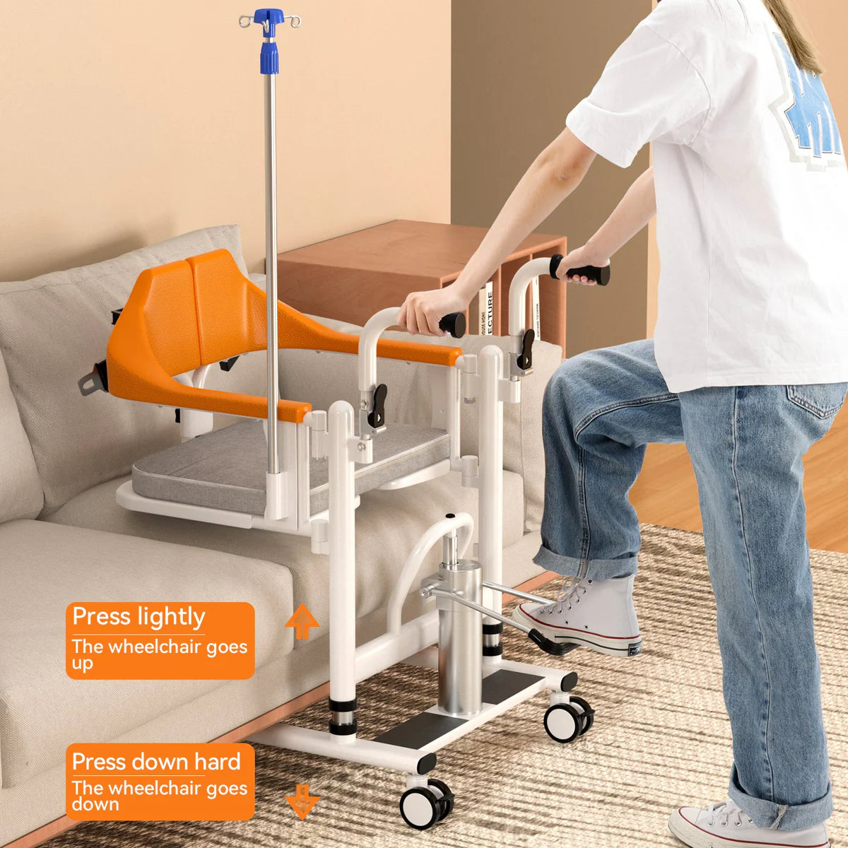 IM102 Widen Patient Chair Hydraulic Transferred Lift Wheelchair