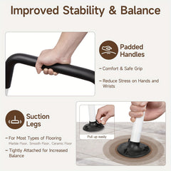 Toilet Safety Rails Non-Slip Base for Bathroom Stability